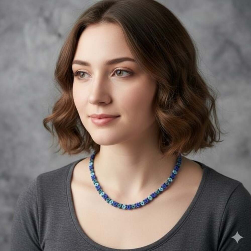 Blue Flower Necklace